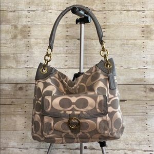 Coach Signature Monogram Tote/ Shoulder Bag Purse